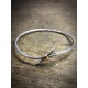 Rebeus Heavy Silver Crossover Bangle with Red Gold Wire
